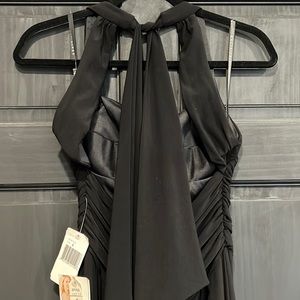 Brand new Black elegant long dress - sweetheart top with low back and bow detail